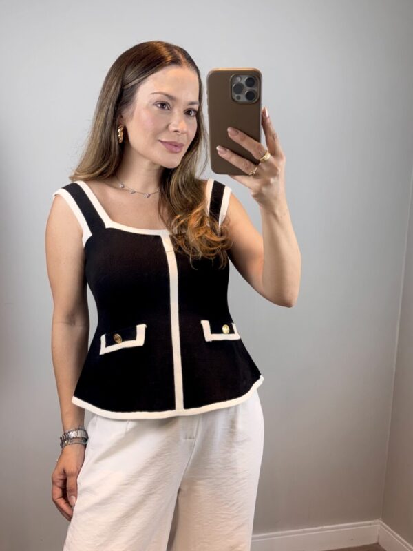 Blusa Peplum Chanel - Preto