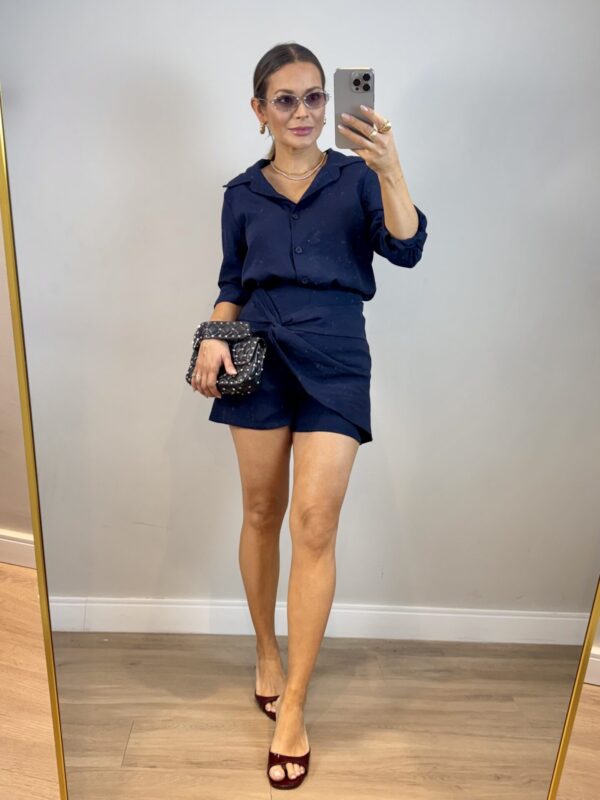 Conjunto Camisa Short Saia Kelly - Navy