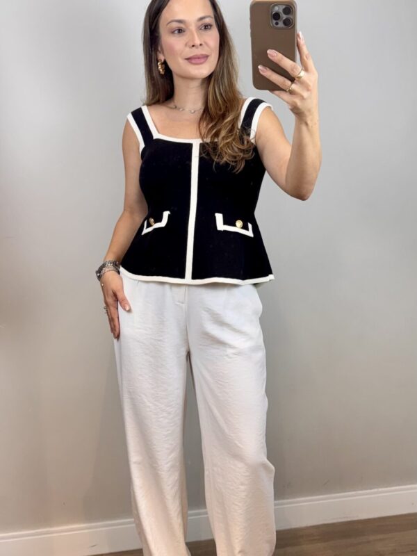 Blusa Peplum Chanel - Preto