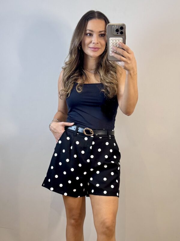 Short Poá Cinto - Preto
