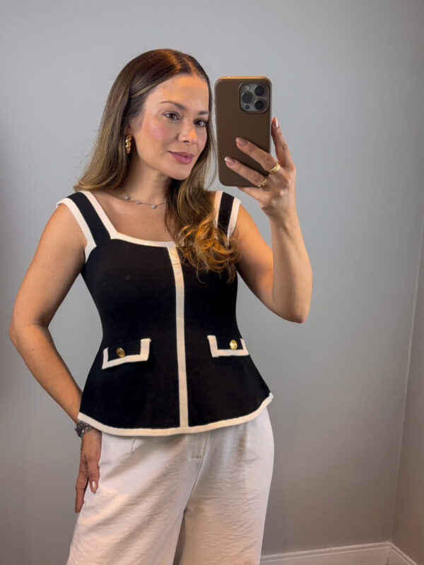 Blusa Peplum Chanel - Preto