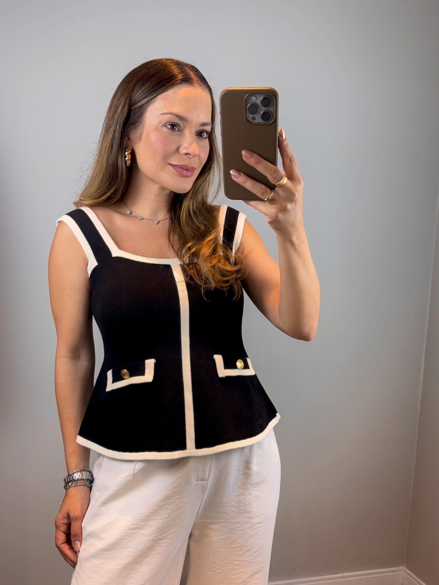 Blusa Peplum Chanel - Preto