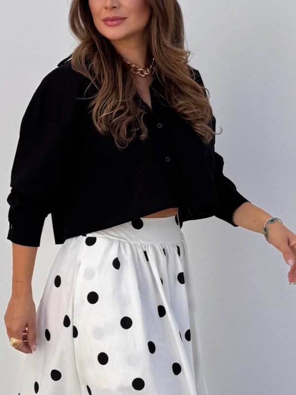 Camisa Cropped - Preta
