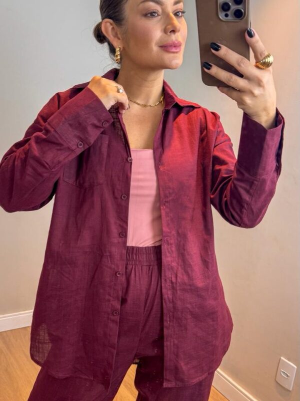 Conjunto Paula Calça Camisa - Marsala