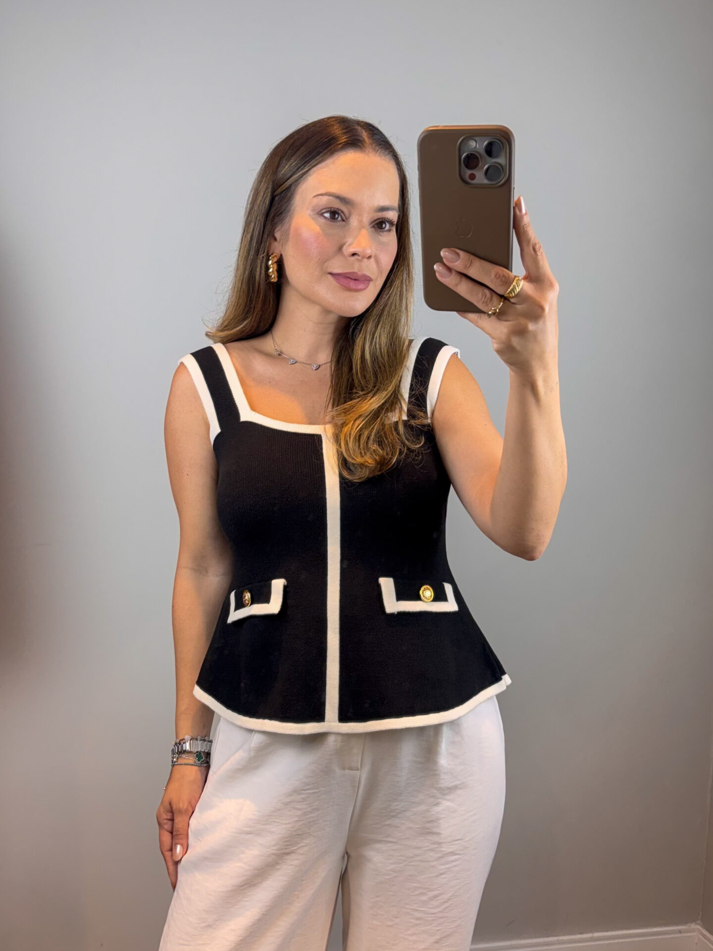 Blusa Peplum Chanel - Preto