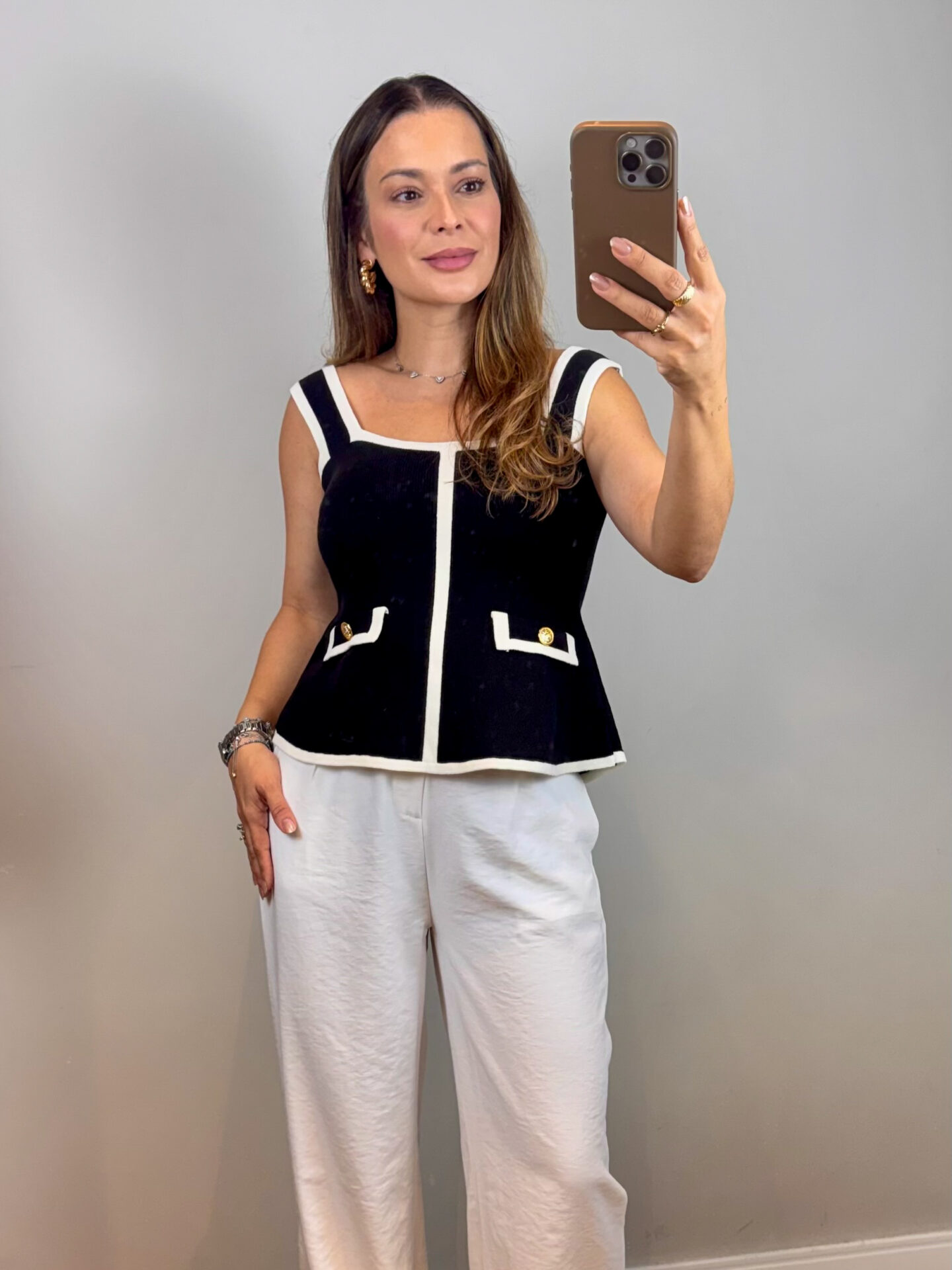 Blusa Peplum Chanel - Preto